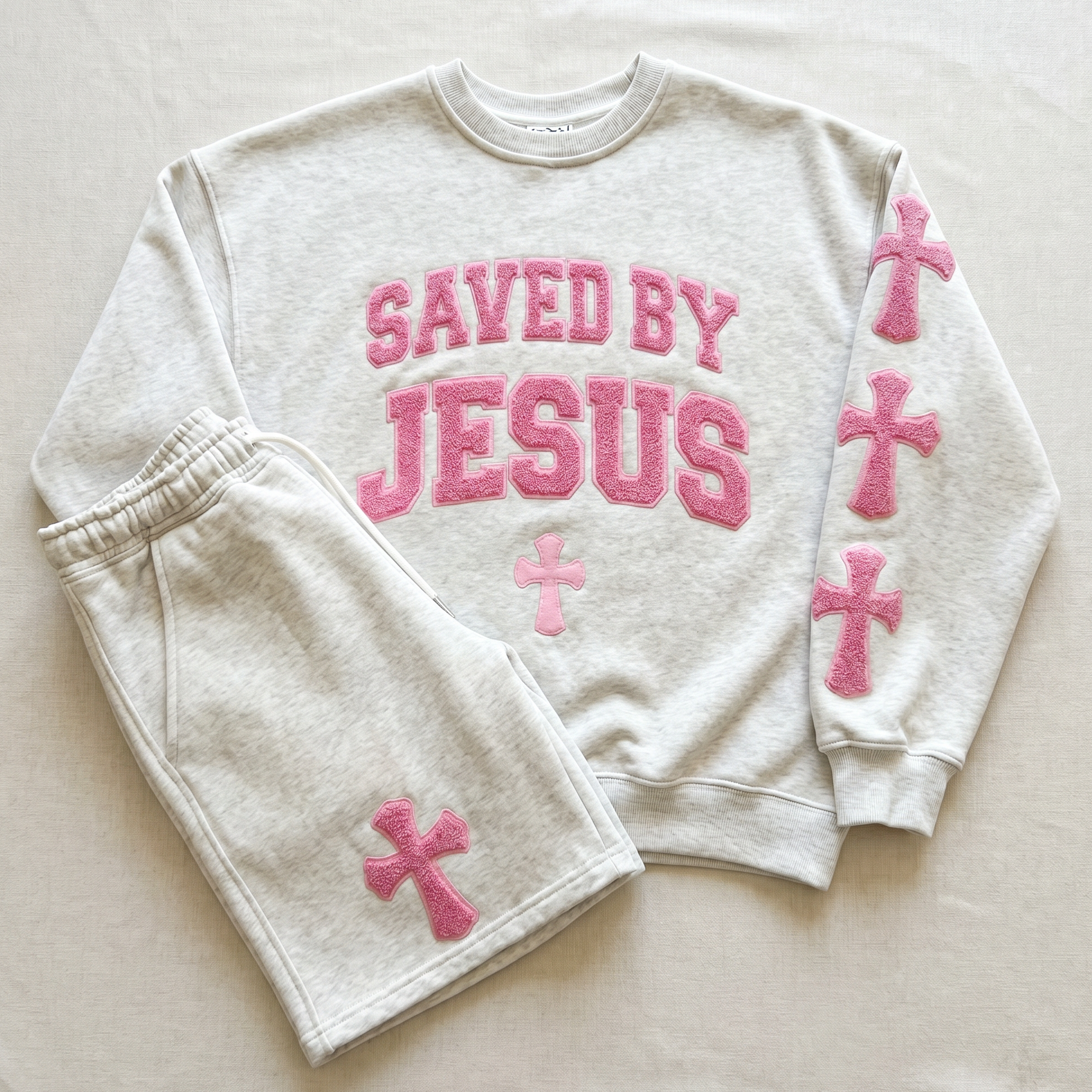 Daughter of Grace Crewneck – Heather / Pink
