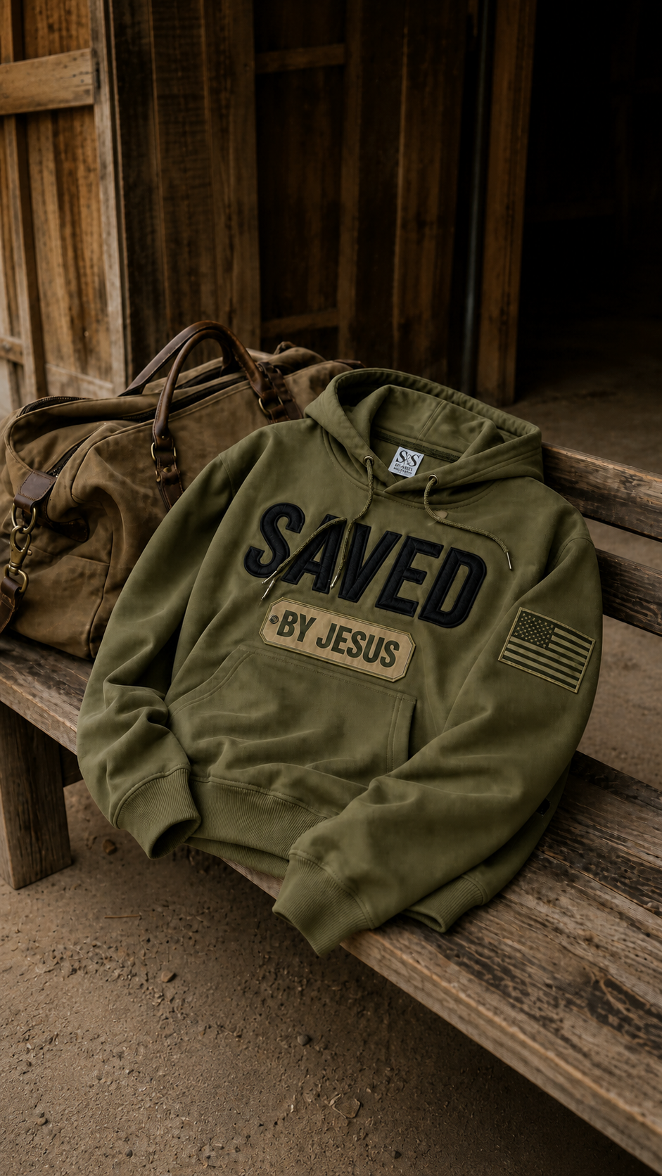 Saved by Jesus Olive Hoodie