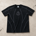 Broken Chains Embroidered Tee – Washed Black