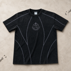 Broken Chains Embroidered Tee – Washed Black