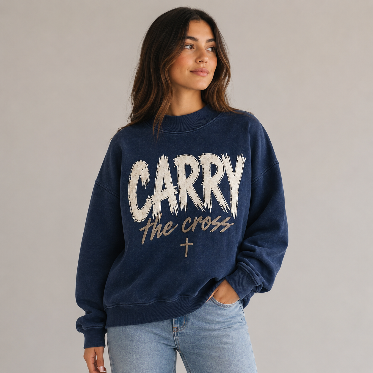 Carry the Cross Mock Neck