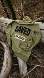 Saved by Jesus Olive Hoodie
