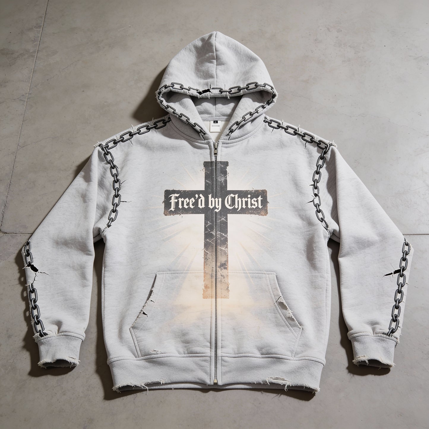 Free’d and Forged — Distressed Heavy Hoodie