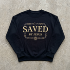 Redeemed Embroidered Crest Crewneck – Black