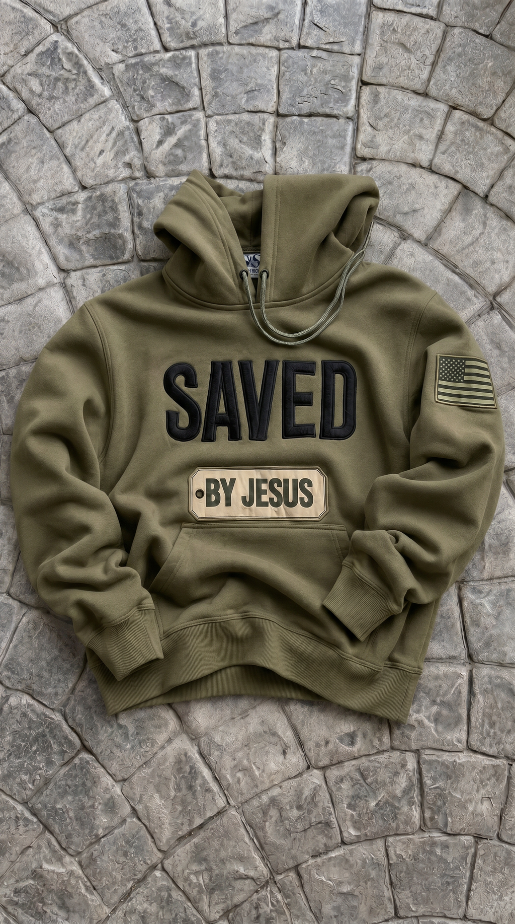 Saved by Jesus Olive Hoodie