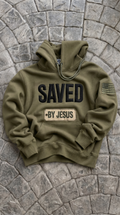 Saved by Jesus Olive Hoodie