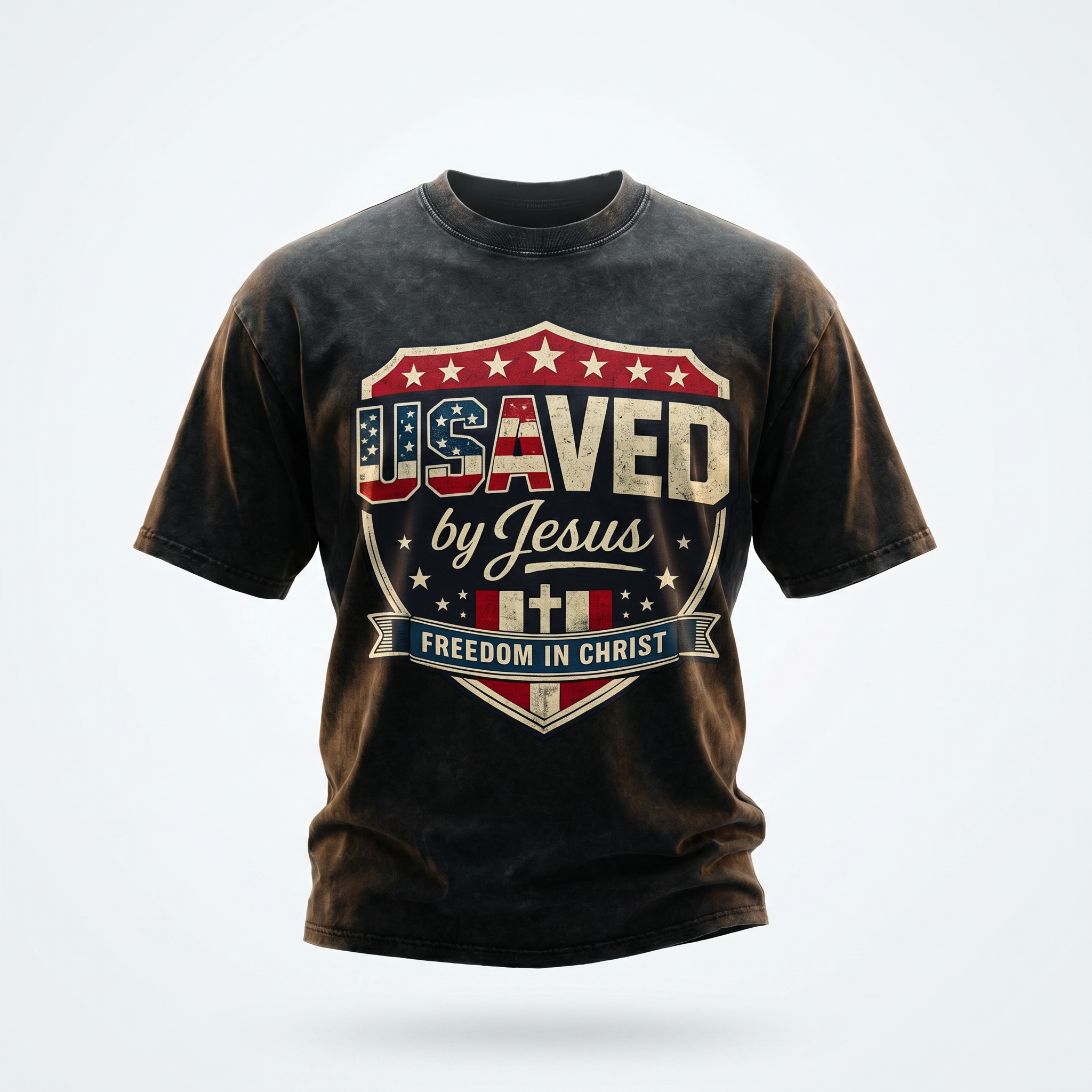 Snow Washed Oversized Cotton T-Shirt