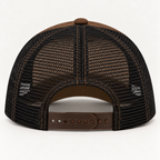 Saved by Jesus Leather-Look Patch Trucker Hat – Brown & Black