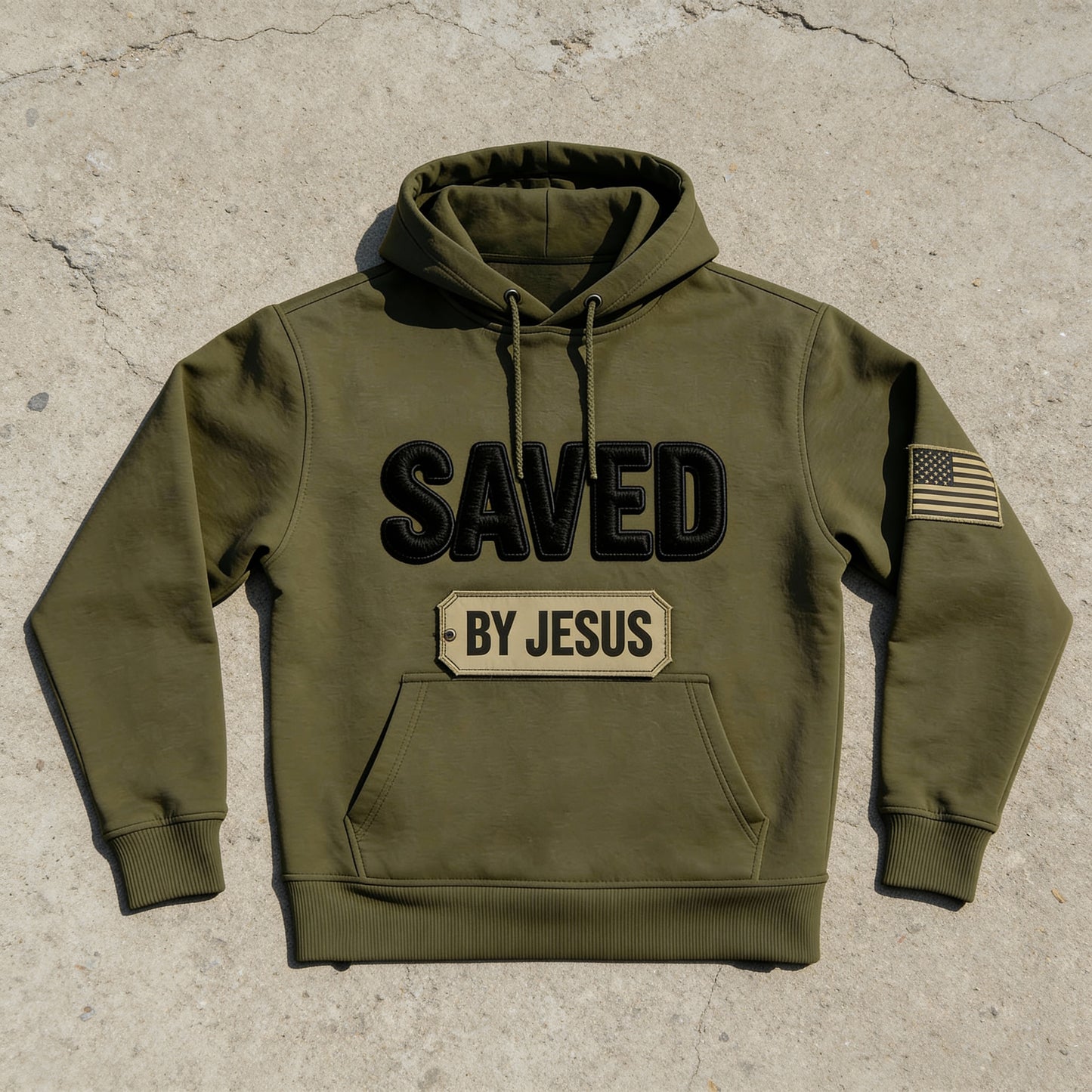 Saved by Jesus Olive Hoodie