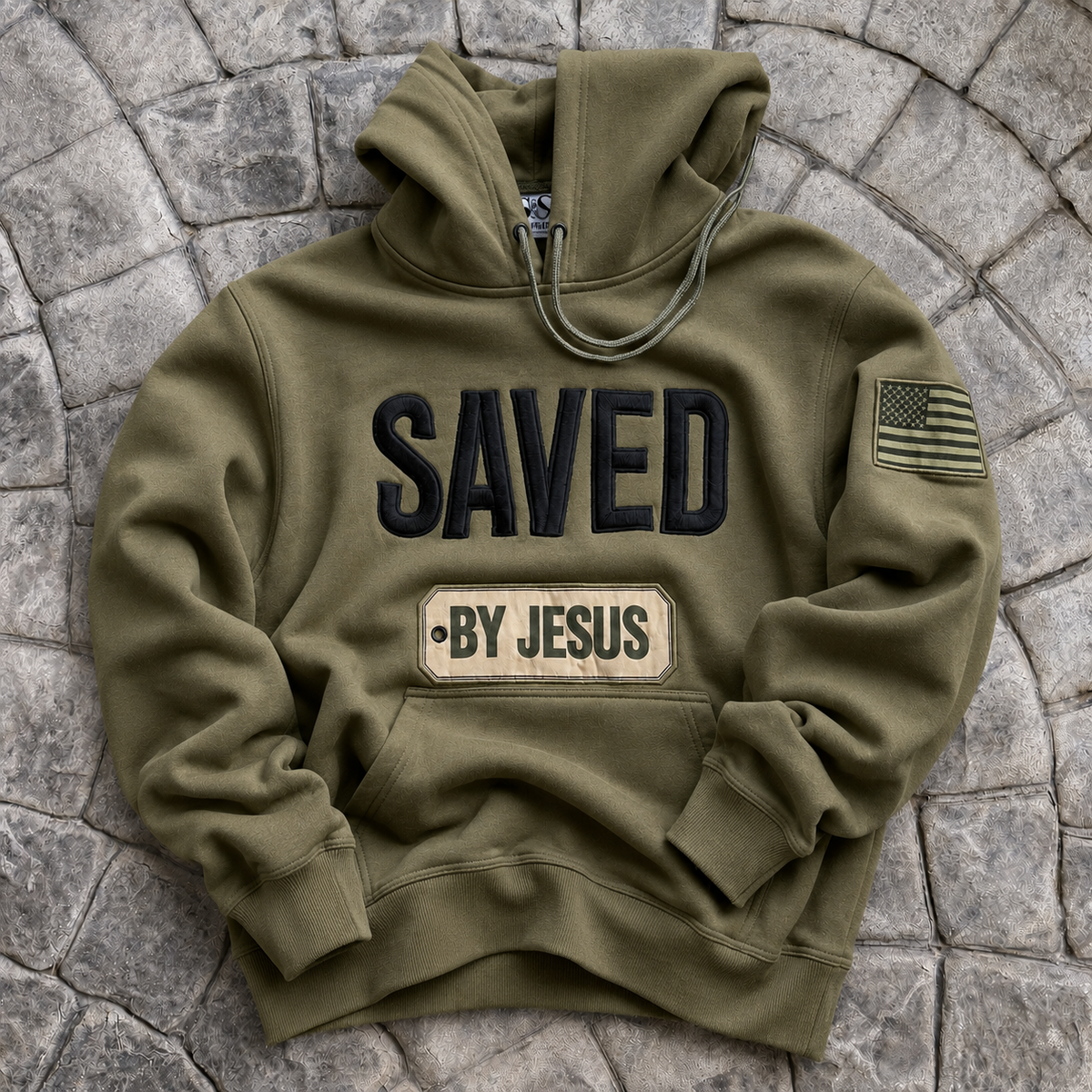 Saved by Jesus Olive Hoodie