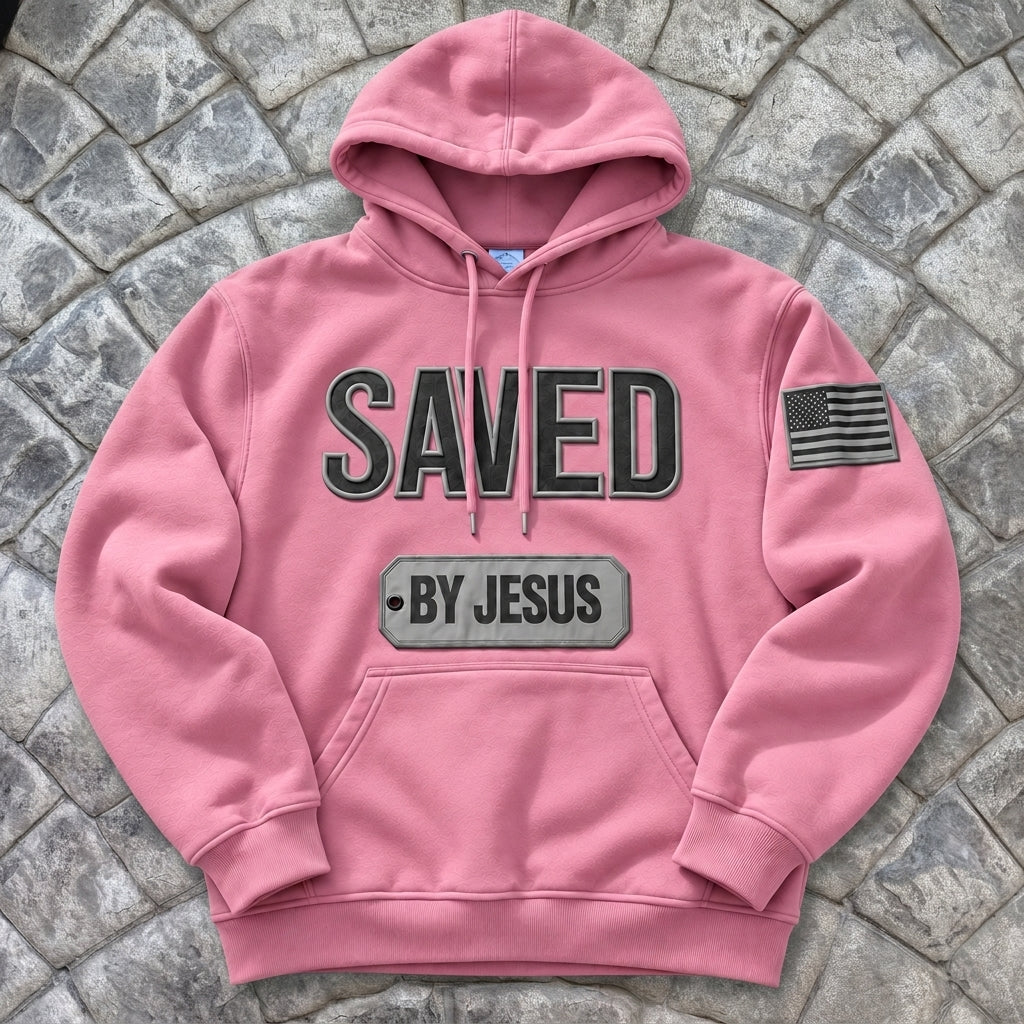Saved by Jesus Hoodie — Pink