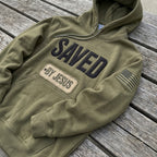 Saved by Jesus Olive Hoodie