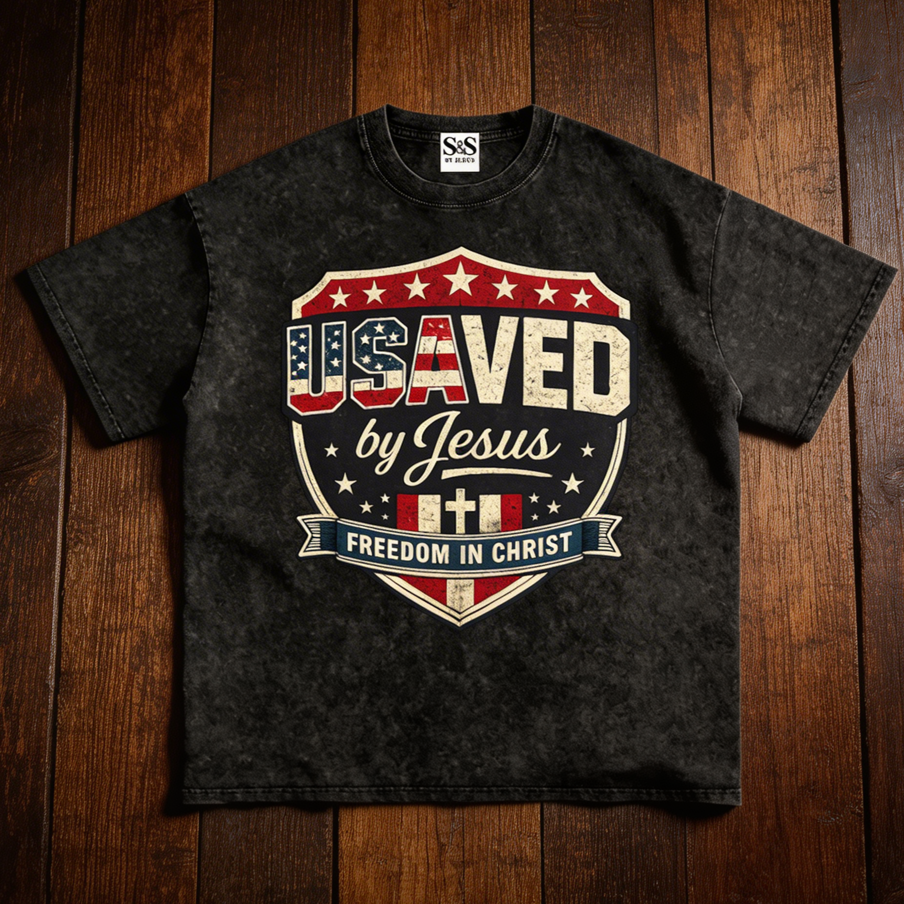 Snow Washed Oversized Cotton T-Shirt